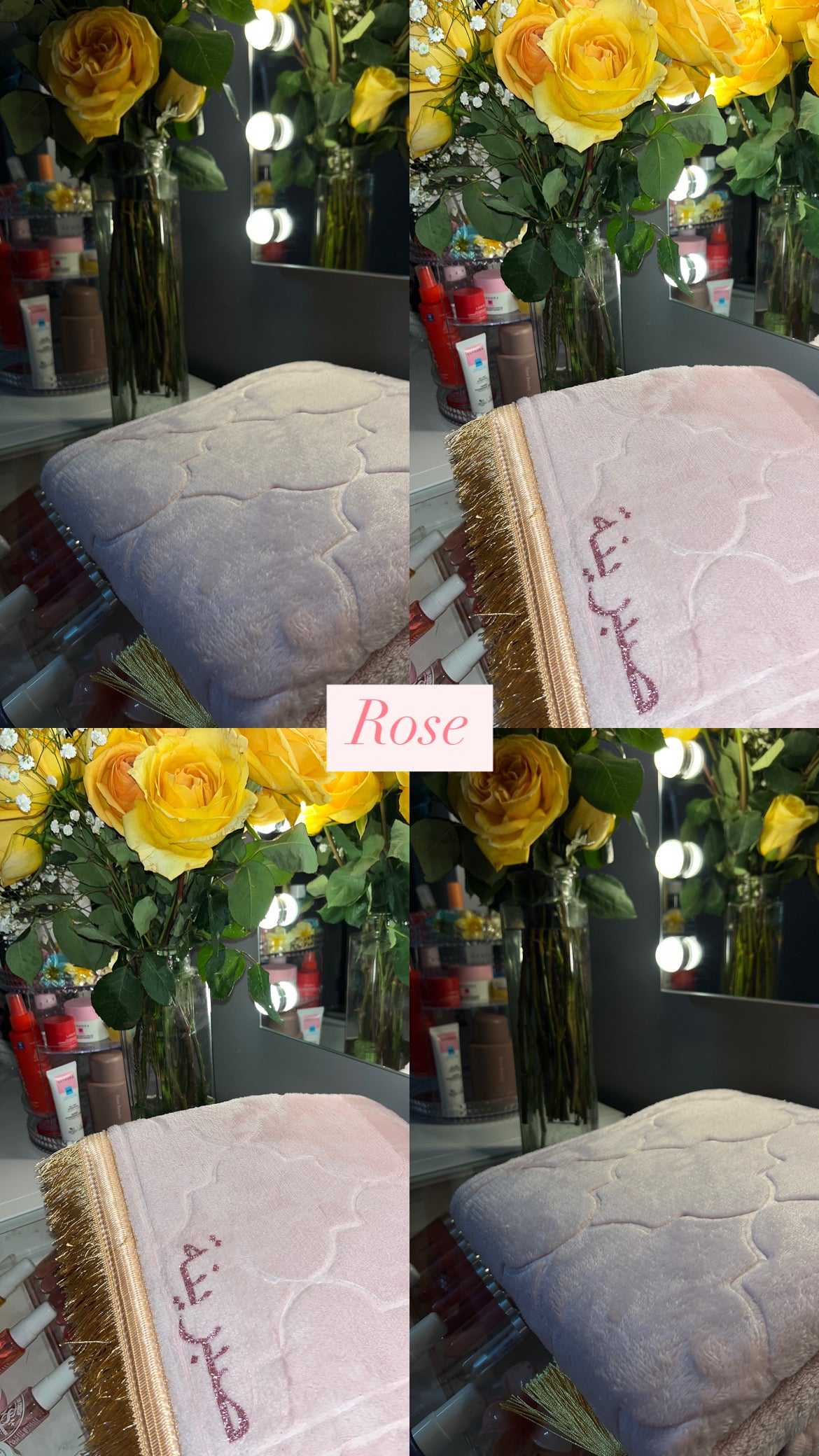 Tapis de prière rose
