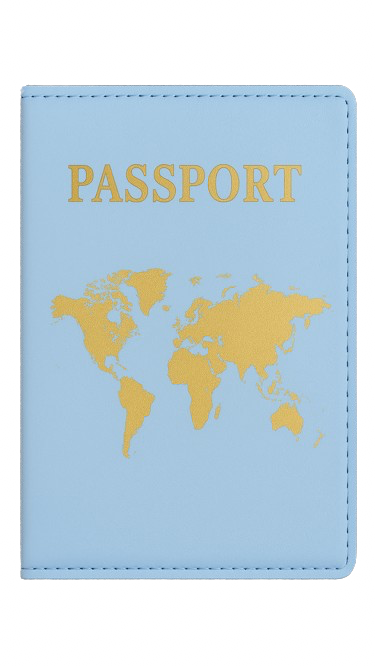 Protège passeport bleu ciel