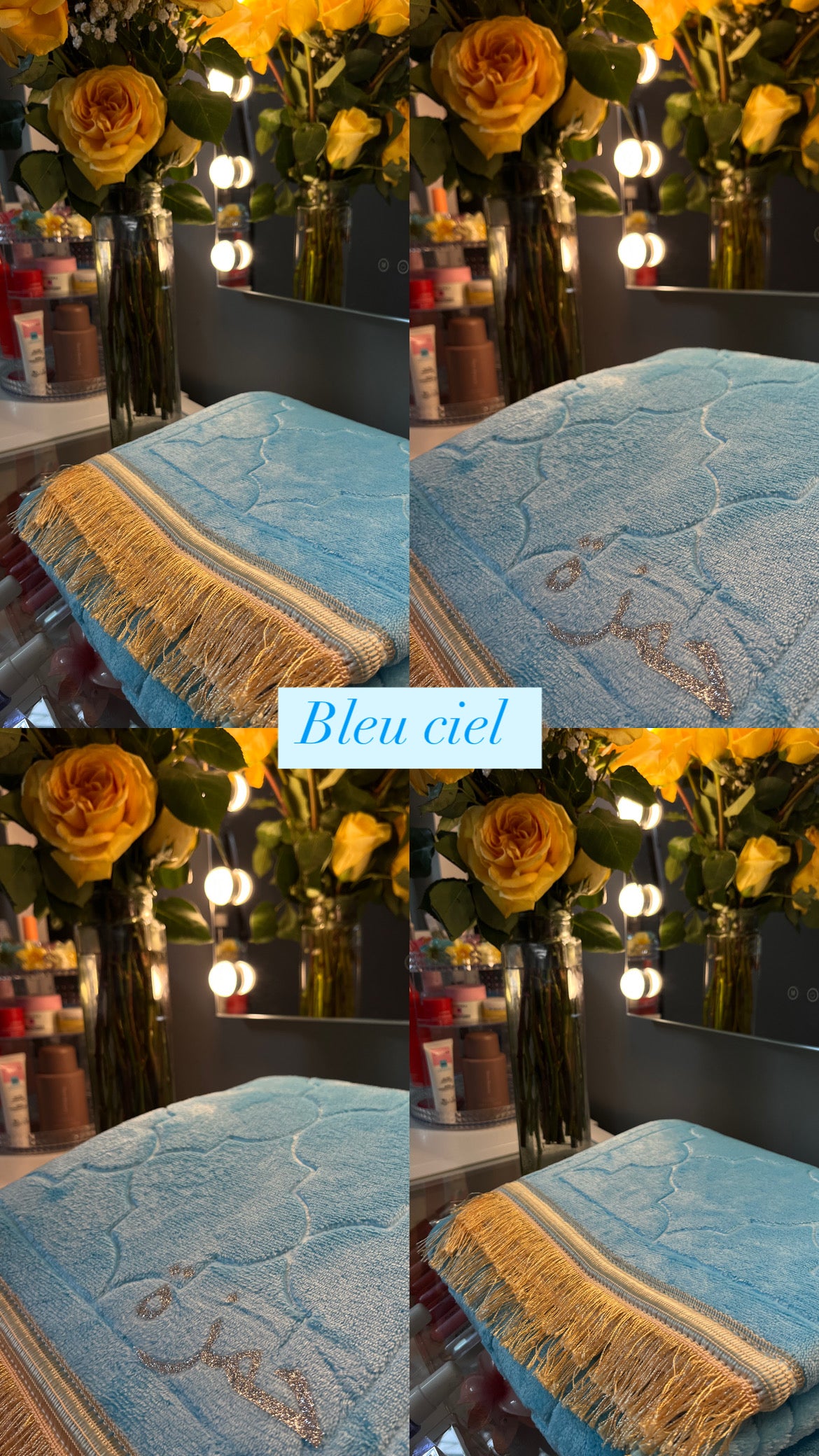Tapis de prière bleu ciel